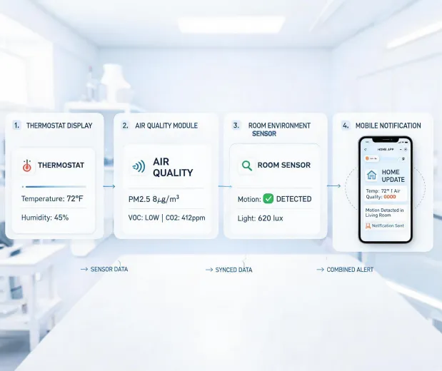 Smart home sensor event flow board