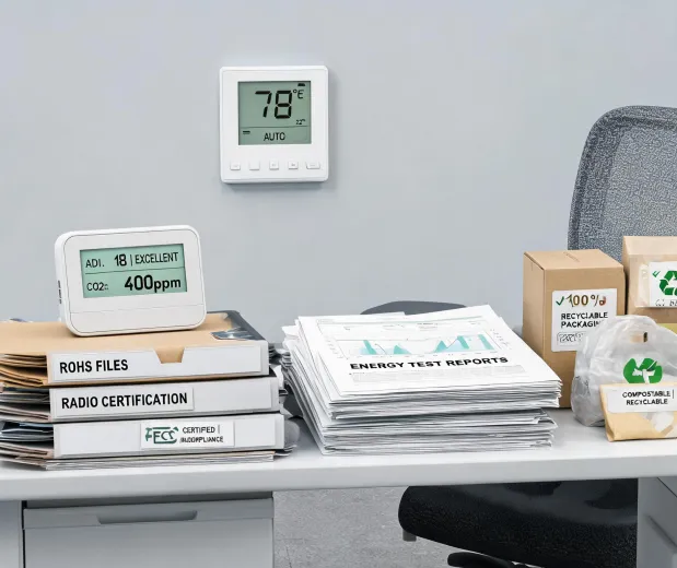 Compliance folder for smart thermostat and air quality appliances